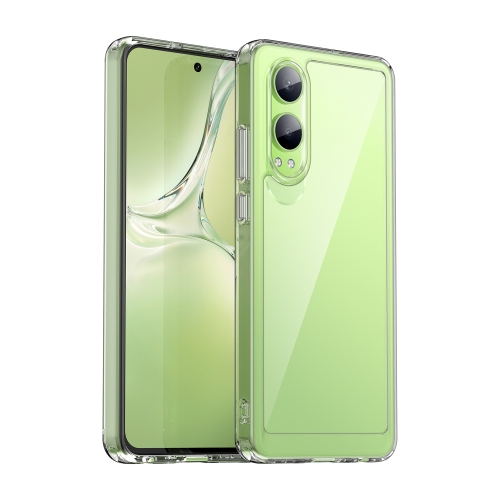 For OPPO K12x Colorful Series Acrylic Hybrid TPU Phone Case(Transparent)