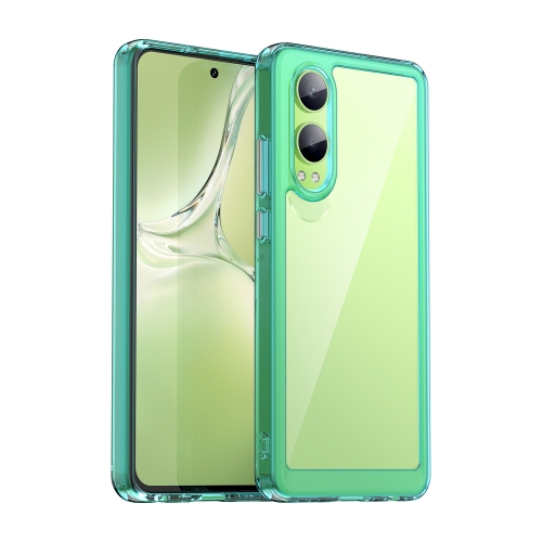 

For OPPO K12x Colorful Series Acrylic Hybrid TPU Phone Case(Transparent Blue)