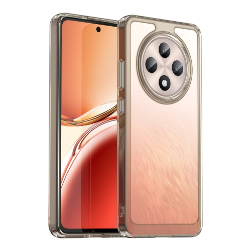 

For OPPO Reno12 F 4G Colorful Series Acrylic Hybrid TPU Phone Case(Transparent Grey)