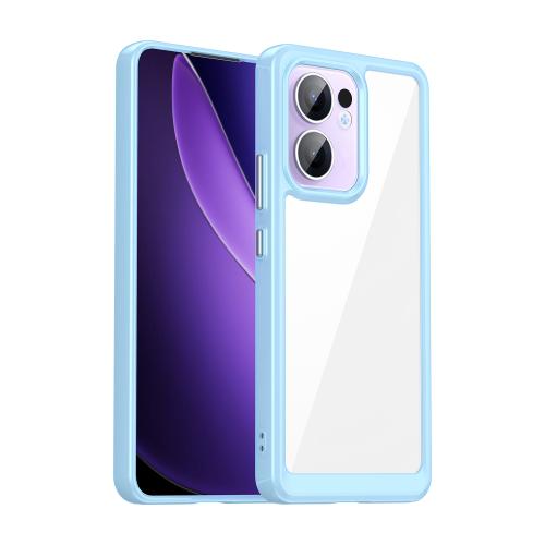 

For OPPO Reno13 F Colorful Series Acrylic Hybrid TPU Phone Case(Blue)