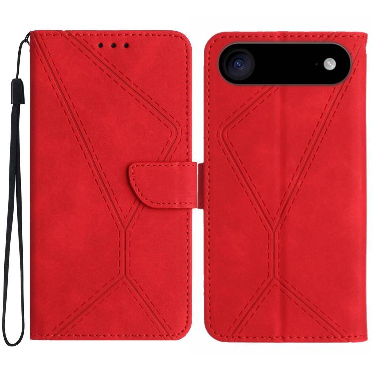 

For iPhone 17 Air Stitching Embossed Leather Phone Case(Red)