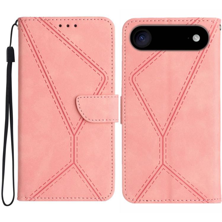 

For iPhone 17 Air Stitching Embossed Leather Phone Case(Pink)