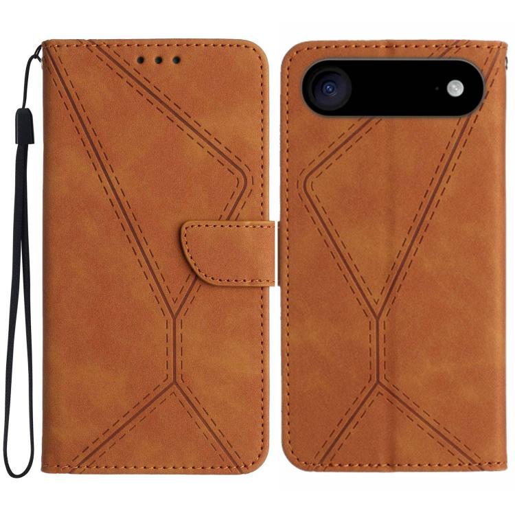

For iPhone 17 Air Stitching Embossed Leather Phone Case(Brown)