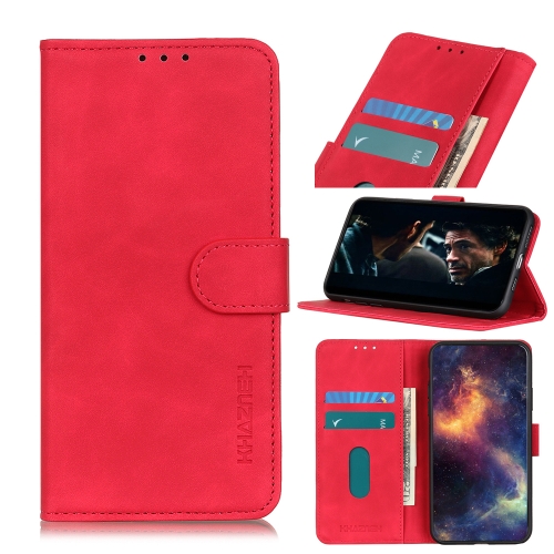 For iPhone 12 Pro Max KHAZNEH Retro Texture PU + TPU Horizontal Flip Leather Case with Holder & Card Slots & Wallet(Red)