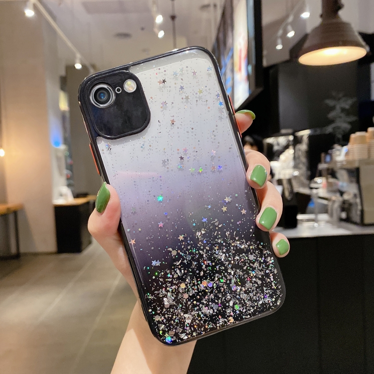 

For iPhone 6s / 6 Starry Gradient Glitter Powder TPU Phone Case(Black)