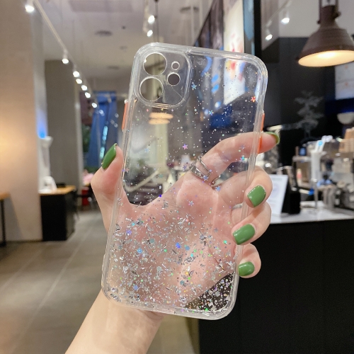 

For iPhone 12 Starry Gradient Glitter Powder TPU Phone Case(Transparent)