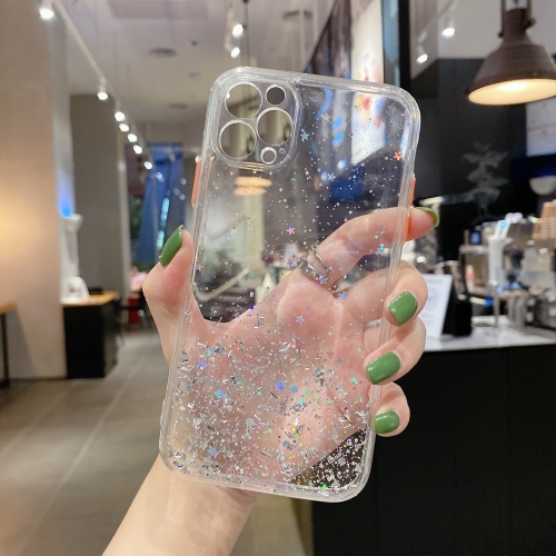 

For iPhone 12 Pro Starry Gradient Glitter Powder TPU Phone Case(Transparent)