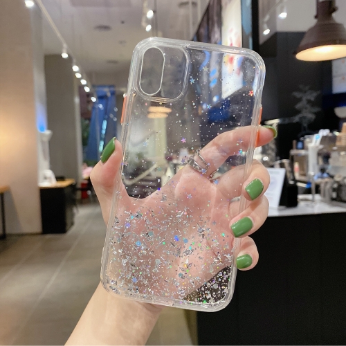 

For iPhone XS / X Starry Gradient Glitter Powder TPU Phone Case(Transparent)