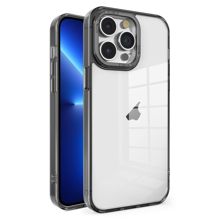

For iPhone 13 Pro Crystal TPU + PC Electroplated Lens Frame Phone Case(Black)