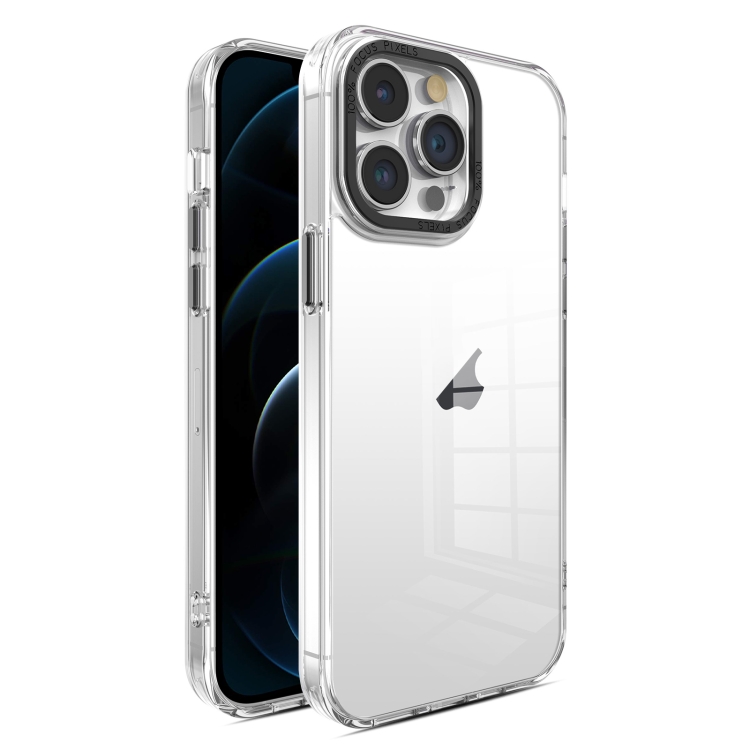 

For iPhone 12 Pro Crystal TPU + PC Electroplated Lens Frame Phone Case(Transparent)