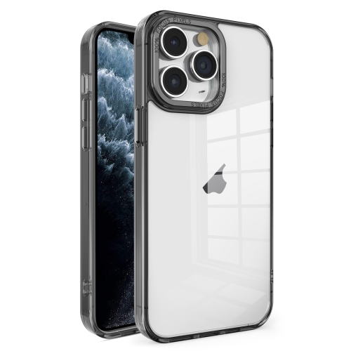 

For iPhone 11 Pro Max Crystal TPU + PC Electroplated Lens Frame Phone Case(Black)