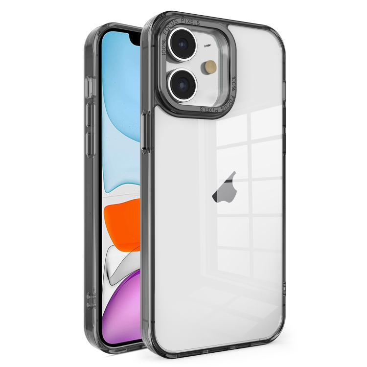 

For iPhone 11 Crystal TPU + PC Electroplated Lens Frame Phone Case(Black)