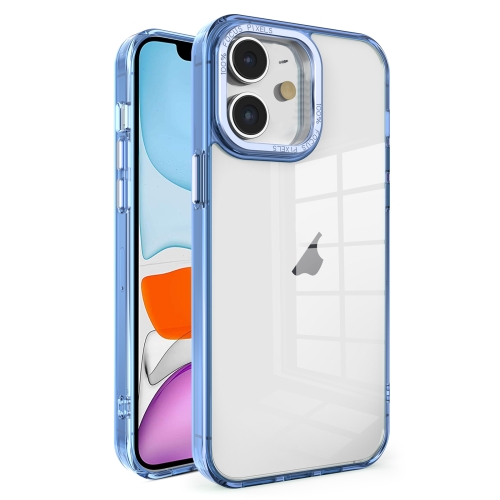 

For iPhone 11 Crystal TPU + PC Electroplated Lens Frame Phone Case(Blue)