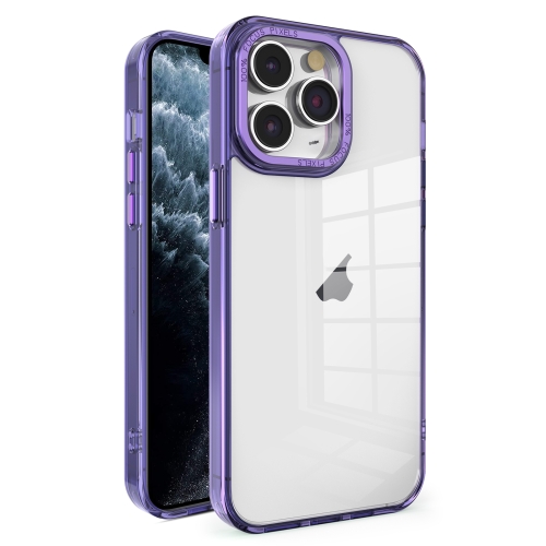 

For iPhone 11 Pro Crystal TPU + PC Electroplated Lens Frame Phone Case(Purple)