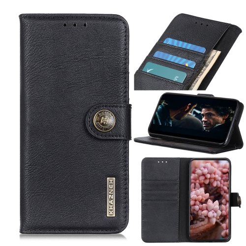For Huawei Honor 9X Lite KHAZNEH Cowhide Texture Horizontal Flip Leather Case with Holder & Card Slots & Wallet(Black)