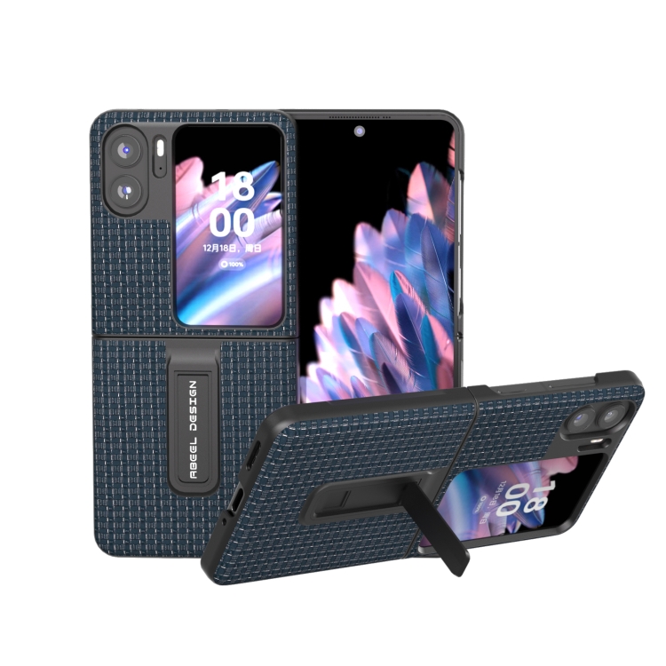 

For OPPO Find N2 Flip Genuine Leather Luxury Series Phone Case with Holder(Royal Blue)