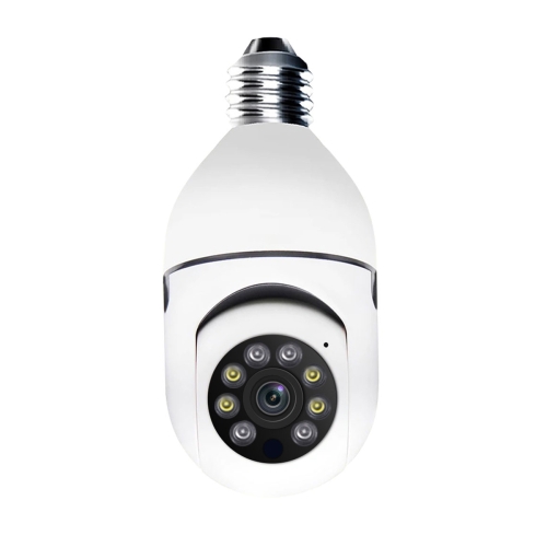 ESCAM PR001 E27 4MP Seguimiento de movimiento Smart WiFi Cámara domo de visión nocturna Compatible con Alexa Google (Blanco)