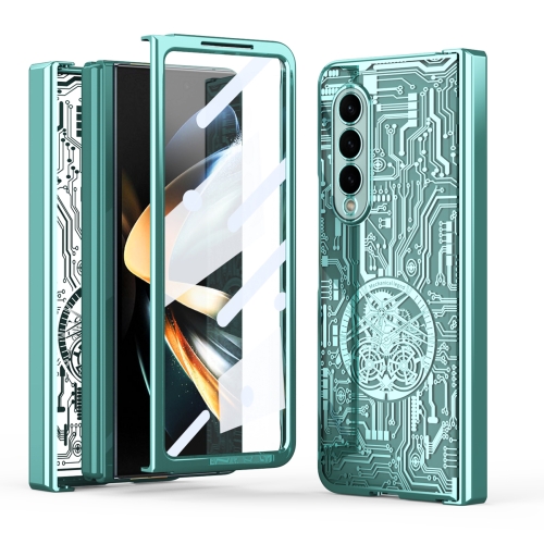 

For Samsung Galaxy Z Fold3 5G Mechanical Legend Integrated Electroplating All-inclusive Phone Case(Green)