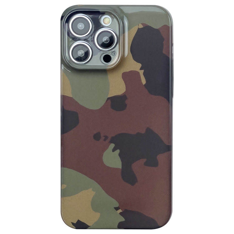 

For iPhone 13 Pro Camouflage Pattern Film PC Phone Case(Green Camouflage)