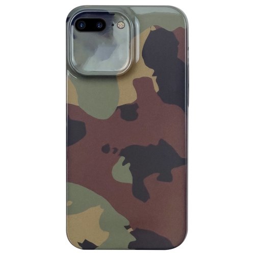 

For iPhone 8 Plus / 7 Plus Camouflage Pattern Film PC Phone Case(Green Camouflage)