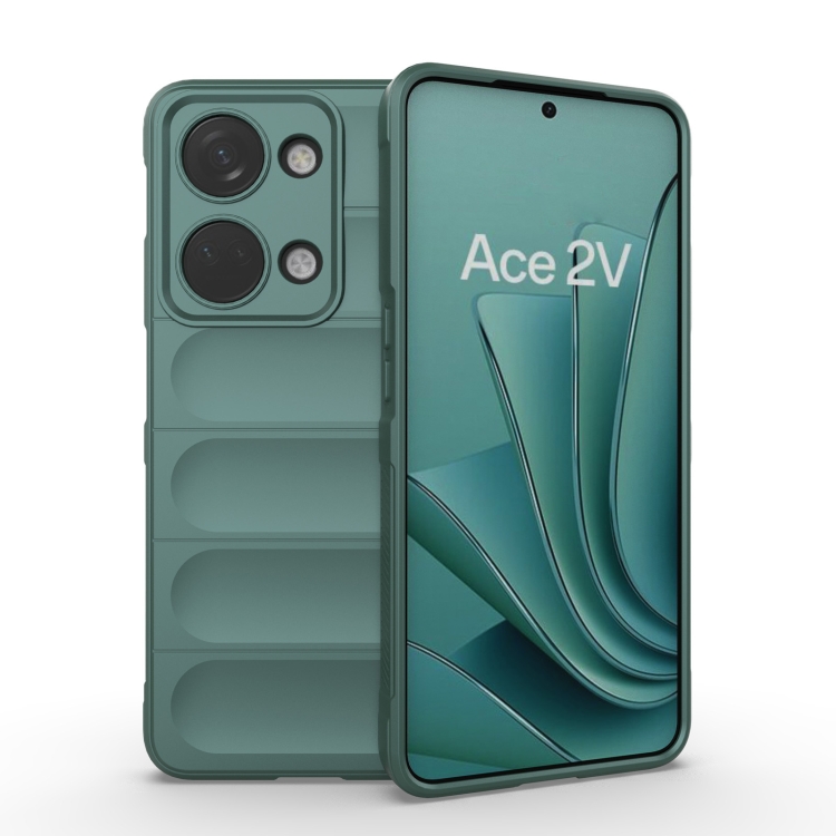 

For OnePlus Ace 2V Magic Shield TPU + Flannel Phone Case(Dark Green)