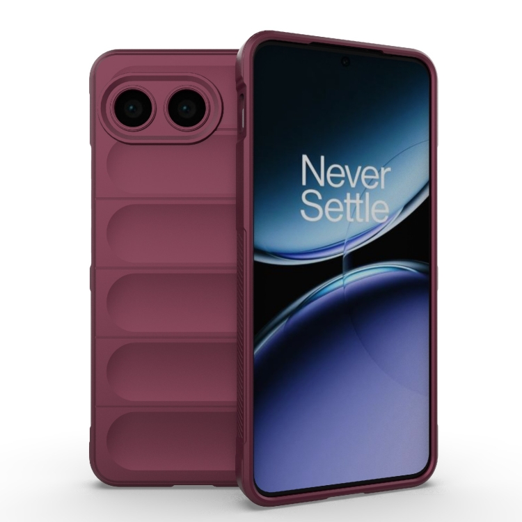 

For OnePlus Nord 4 5G Global Magic Shield TPU + Flannel Phone Case(Wine Red)