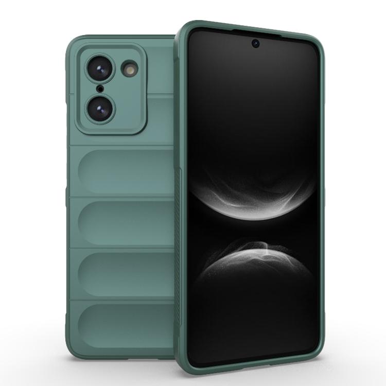 

For OnePlus Ace 5 Racing / Nord CE5 Magic Shield TPU + Flannel Phone Case(Dark Green)