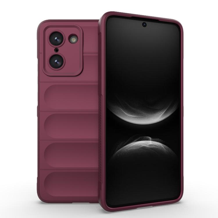 

For OnePlus Ace 5 Racing / Nord CE5 Magic Shield TPU + Flannel Phone Case(Wine Red)