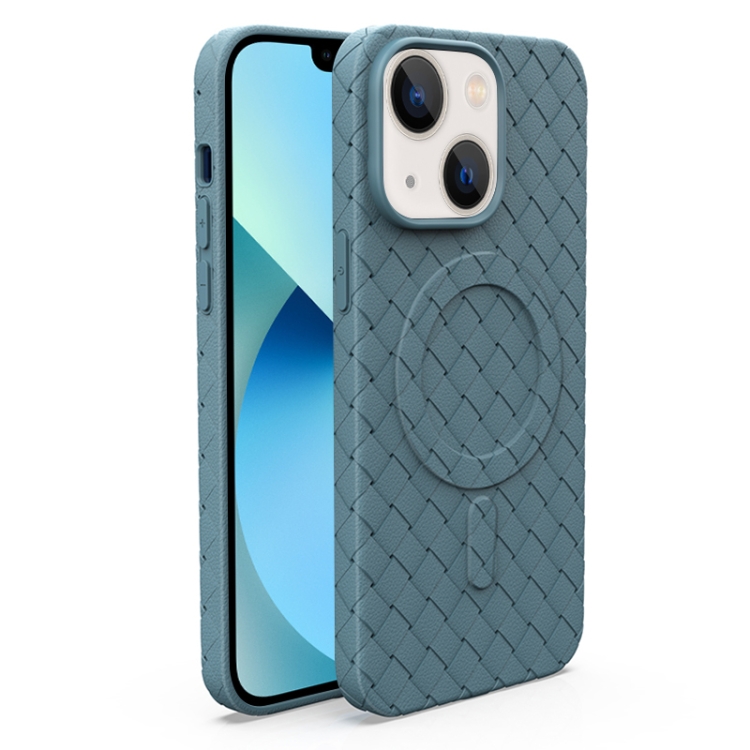 

For iPhone 13 Woven Pattern MagSafe Magnetic Cooling Phone Case(Green)