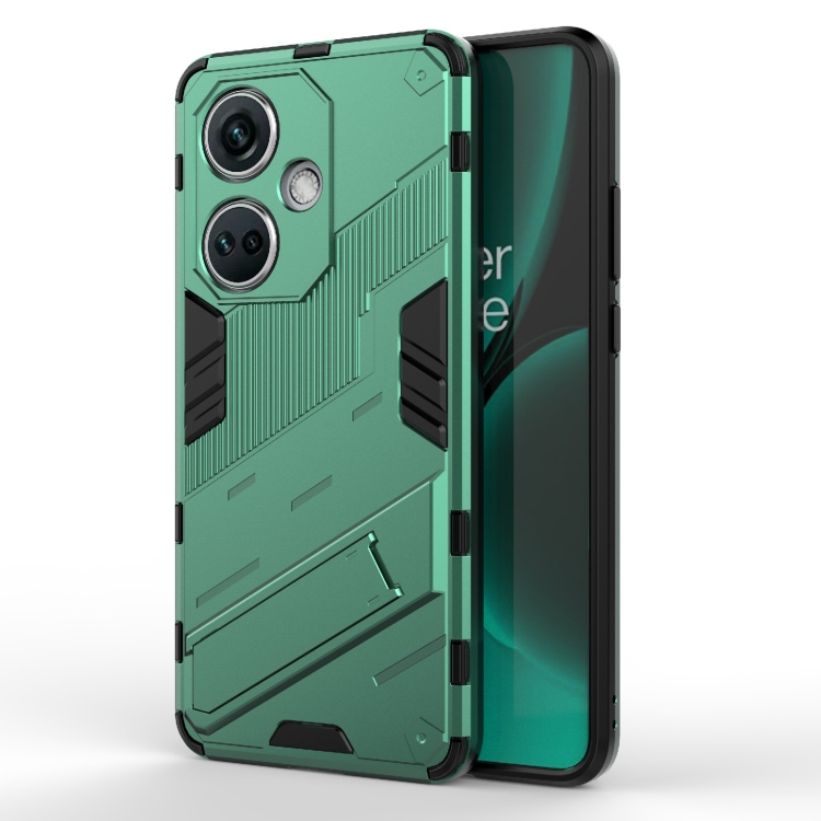 

For OnePlus Nord CE3 5G Global Punk Armor 2 in 1 PC + TPU Phone Case with Holder(Green)