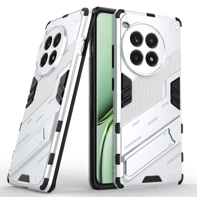

For OnePlus Ace 3 Pro 5G Punk Armor 2 in 1 PC + TPU Phone Case with Holder(White)