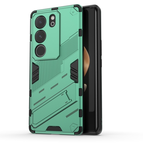 

For vivo S17 / S17 Pro Punk Armor 2 in 1 PC + TPU Phone Case with Holder(Green)