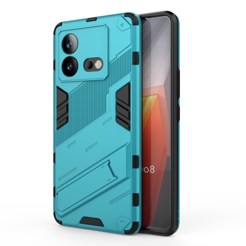 

For vivo iQOO Neo8 Punk Armor 2 in 1 PC + TPU Phone Case with Holder(Blue)