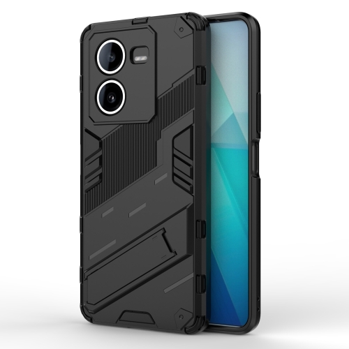 

For vivo iQOO Z8 Punk Armor 2 in 1 PC + TPU Phone Case with Holder(Black)