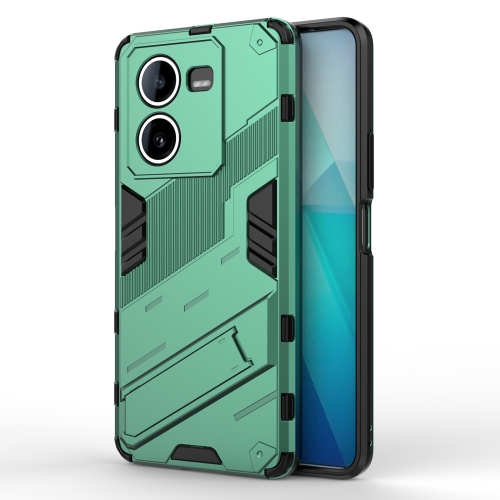 

For vivo iQOO Z8 Punk Armor 2 in 1 PC + TPU Phone Case with Holder(Green)