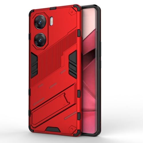 

For vivo V29e Punk Armor 2 in 1 PC + TPU Phone Case with Holder(Red)