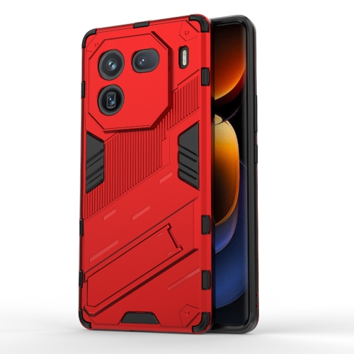 

For vivo iQOO 12 Pro 5G Punk Armor 2 in 1 PC + TPU Phone Case with Holder(Red)