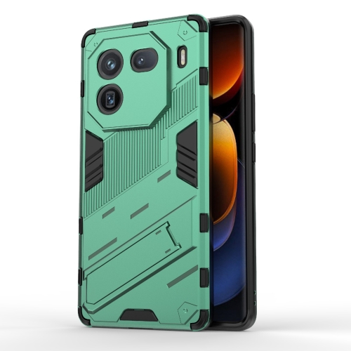 

For vivo iQOO 12 Pro 5G Punk Armor 2 in 1 PC + TPU Phone Case with Holder(Green)