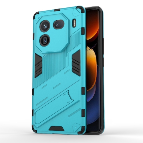 

For vivo iQOO 12 Pro 5G Punk Armor 2 in 1 PC + TPU Phone Case with Holder(Blue)