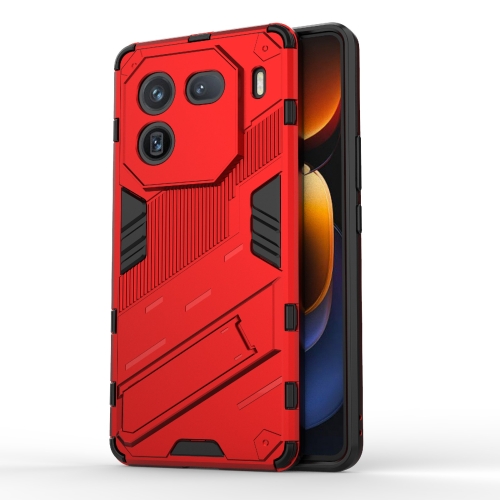 

For vivo iQOO 12 5G Punk Armor 2 in 1 PC + TPU Phone Case with Holder(Red)
