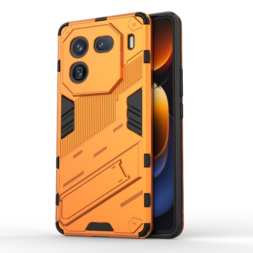 

For vivo iQOO 12 5G Punk Armor 2 in 1 PC + TPU Phone Case with Holder(Orange)