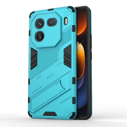 

For vivo iQOO 12 5G Punk Armor 2 in 1 PC + TPU Phone Case with Holder(Blue)