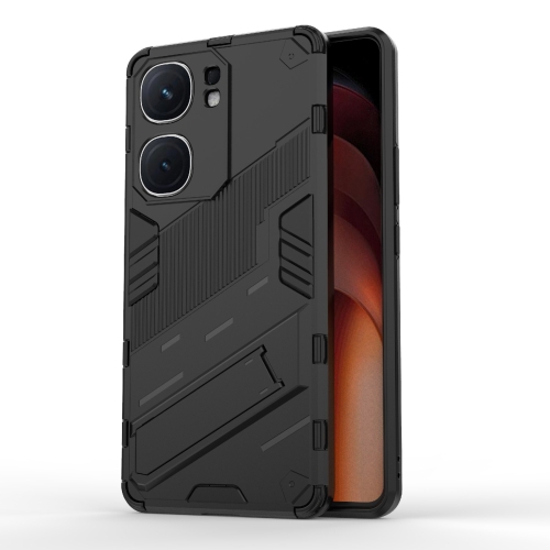 

For vivo iQOO Neo9 5G Punk Armor 2 in 1 PC + TPU Phone Case with Holder(Black)