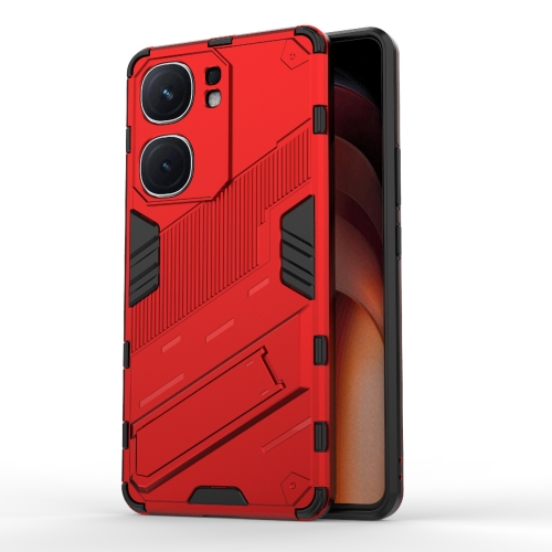 

For vivo iQOO Neo9 5G Punk Armor 2 in 1 PC + TPU Phone Case with Holder(Red)