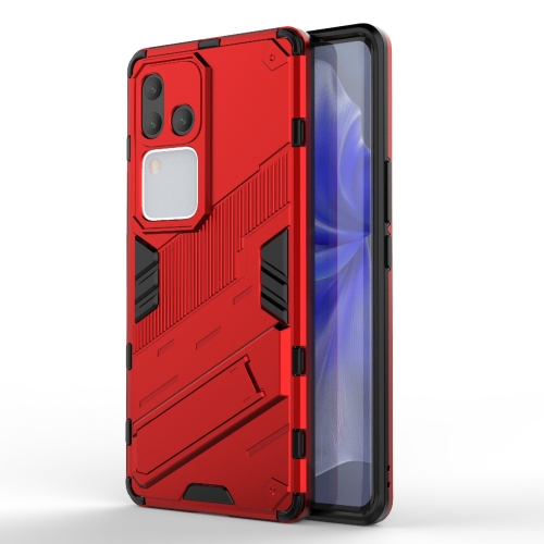 

For vivo S18 5G Punk Armor 2 in 1 PC + TPU Phone Case with Holder(Red)