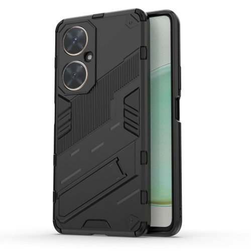 

For Huawei nova 11i 4G Punk Armor 2 in 1 PC + TPU Phone Case with Holder(Black)