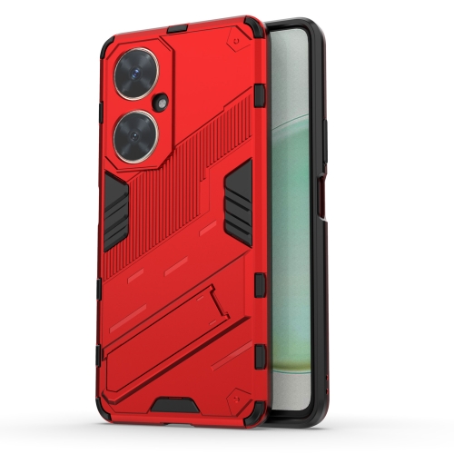 

For Huawei nova 11i 4G Punk Armor 2 in 1 PC + TPU Phone Case with Holder(Red)