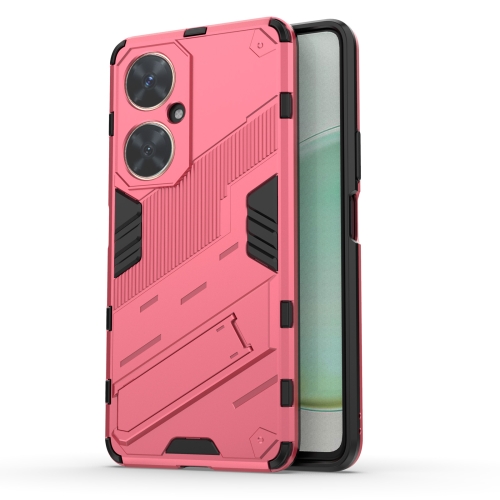 

For Huawei nova 11i 4G Punk Armor 2 in 1 PC + TPU Phone Case with Holder(Light Red)