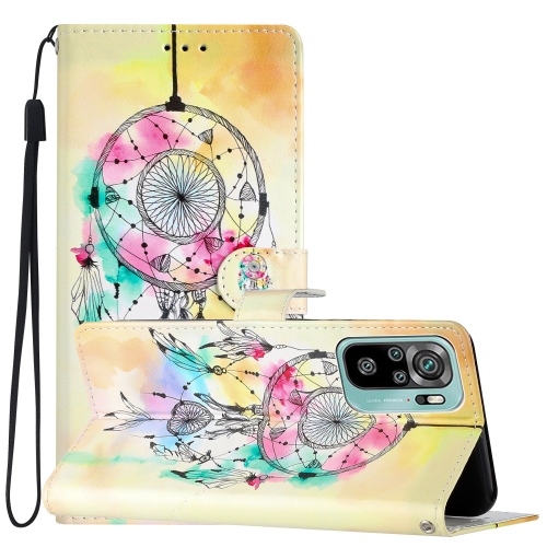 

For Xiaomi Redmi Note 10 4G Colored Drawing Leather Phone Case(Dream Catcher)