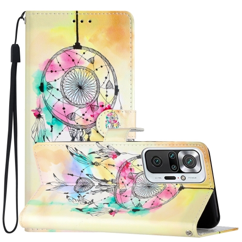 

For Xiaomi Redmi Note 10 Pro Colored Drawing Leather Phone Case(Dream Catcher)
